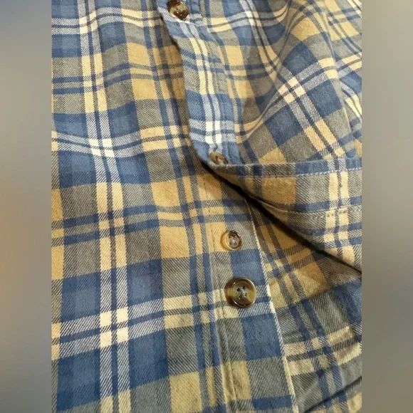 Venado Men’s Flannel Blue Plaid Button Down Shirt Long Sleeve 100% Cotton Large - Picture 15 of 15